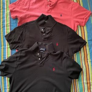 3 Polo Ralph Lauren Custom Fit polos